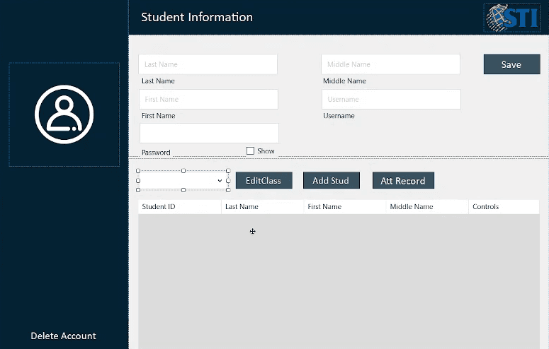 School Attendance System desktop interface